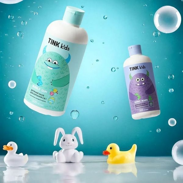 Детское средство для купания 3 в 1 Tink kids Gummy Bears, 500 мл 4823109410893 фото