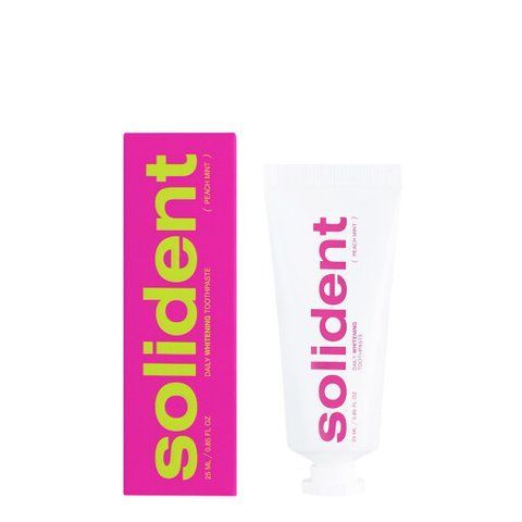 Ежедневная отбеливающая зубная паста Solident Peach mint персик-мята, 25 ml 4823109702592 фото