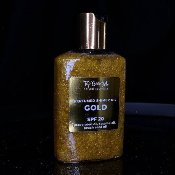 Сонцезахисна суха парфумована сяюча олія для тіла Top Beauty Gold Perfumed Shimer Oil SPF 20 100 мл 2000000115375 фото
