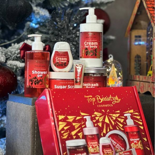 Бокс подарунковий "Вишня та мигдаль" 6 товарів в коробці Top Beauty 2000000107592 фото