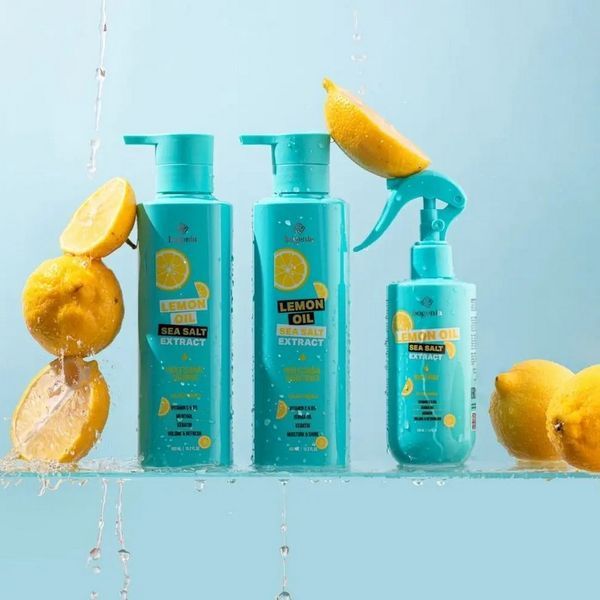 Шампунь для волосся Bogenia Lemon Oil & Sea Salt Shampoo BG440 №001, 450 мл 4823124406321 фото