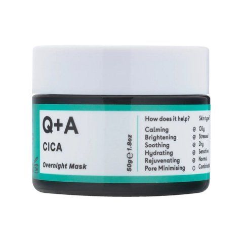 Заспокійлива нічна маска з центеллою Q+A Cica Calming Overnight Face Mask, 50 г 5061066470225 фото
