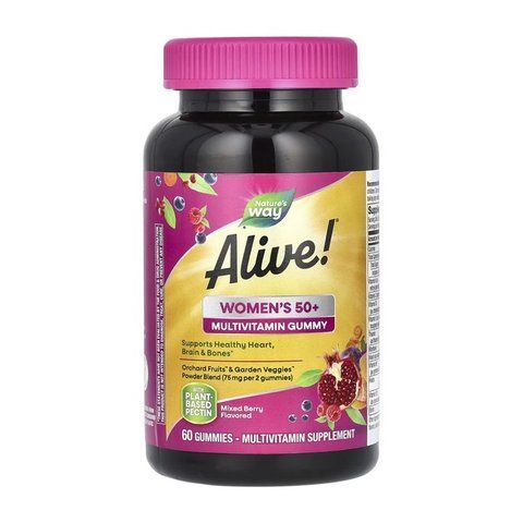 Витамины для женщин 50+ Nature's Way Alive! Women's 50+ Multi Gummy фруктовый вкус, 60 шт 033674159040 фото