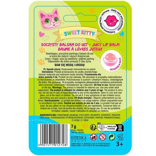 Бальзам для губ Chlapu Chlap Sweet Kitty Mango Lip Balm детский 7 г 5901571012728 фото