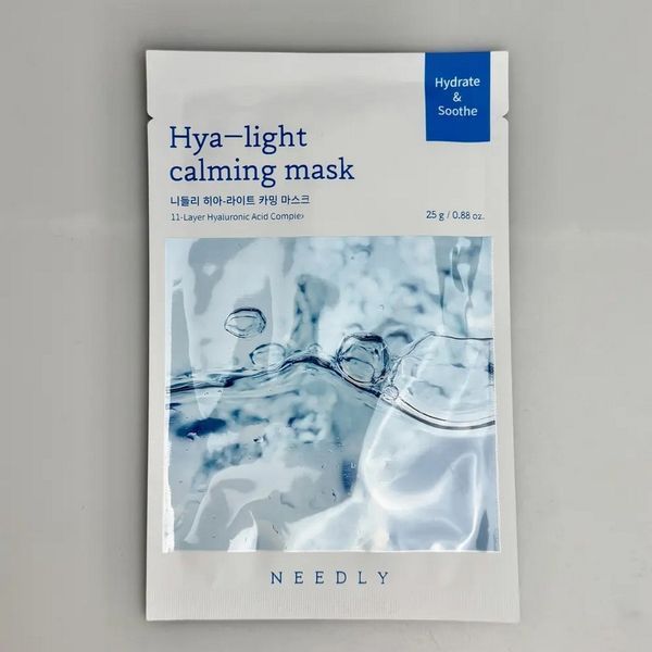 Зволожувальна маска для обличчя Needly Hya-light Calming Mask для чутливої шкіри з гіалуроновою кислотою 1 шт 8809455424131 фото