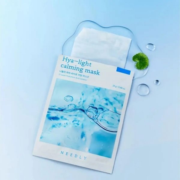 Зволожувальна маска для обличчя Needly Hya-light Calming Mask для чутливої шкіри з гіалуроновою кислотою 1 шт 8809455424131 фото