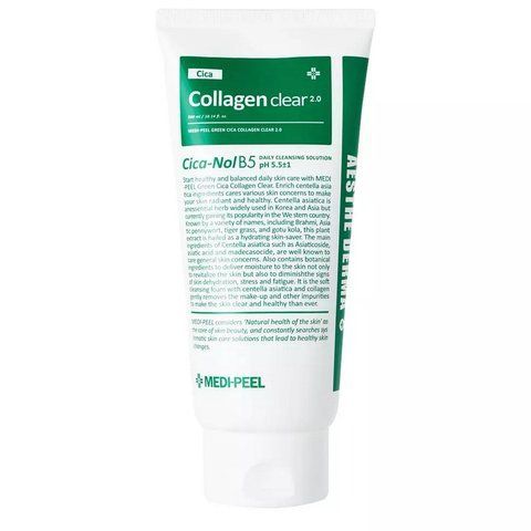 Успокаивающая очистительная пенка для умывания Medi-Peel Green Cica Collagen Clear 2.0, 300 мл 8809409340944 фото