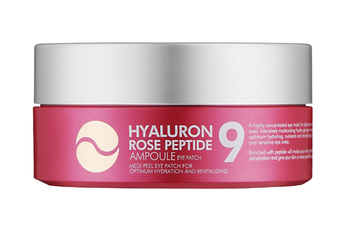 Патчі з пептидами та трояндою MediPeel Hyaluron Rose Peptide Eye Patch Зволожуючі Відновлюючі 8809409343631 фото
