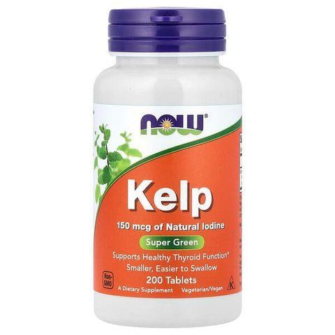 Харчова добавка Бурі водорості NOW Foods Kelp 150 mcg, 200 таблеток 733739026804 фото