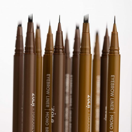 Лайнер для бровей ZOLA х Makarevich Eyebrow Liner Brown с квадро-кистью коричневый 4820227161591 фото