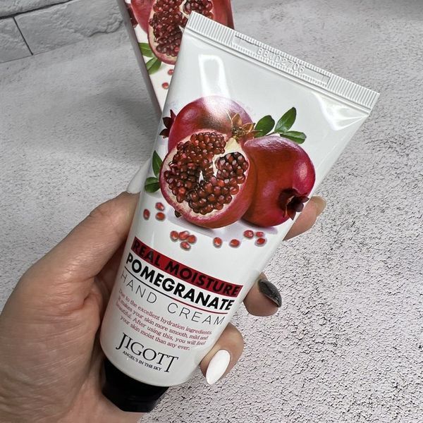 Крем для рук з екстрактом гранату Jigott Real Moisture Pomegranate Hand Cream, 100 мл 8809541280788 фото