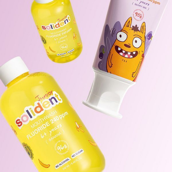 Дитячий ополіскувач для ротової порожнини Solident Junior Banana Mouth Wash, 100 мл 4823109705012 фото