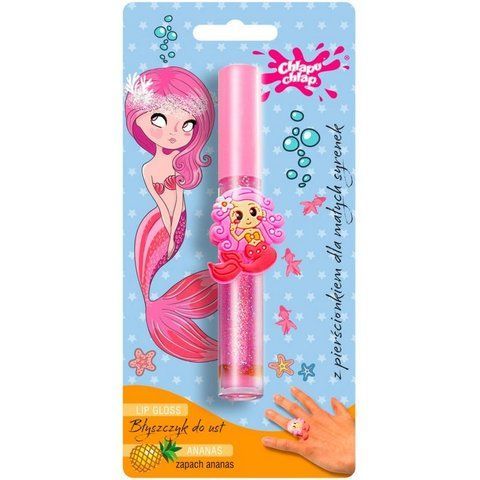Блеск для губ Chlapu Chlap Little Mermaid Pineapple Lip Gloss с кольцом детский 3 г 5901571012414 фото