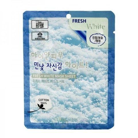Маска тканевая осветительная 3WCLINIC Fresh White Mask Sheet, 23 мл 8809689370112 фото