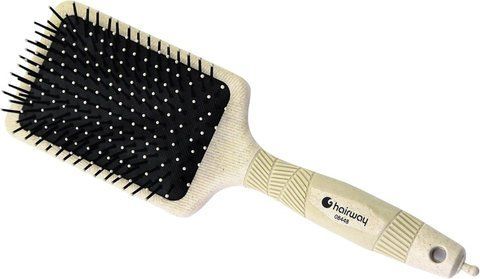 Щітка масажна Hairway Organica Eco New 13-рядна, м'яка гумова подушка, бежева 4250395419642 фото