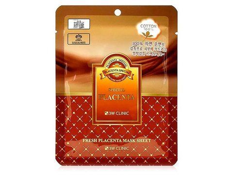Маска тканевая с экстрактом плаценты 3WCLINIC Fresh Placenta Mask Sheet, 23 мл 8809689370129 фото