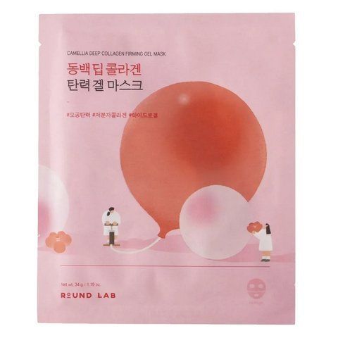 Гелевая маска для лица с коллагеном Round Lab Camellia Deep Collagen Firming Gel Mask 34 г 8809962541383 фото