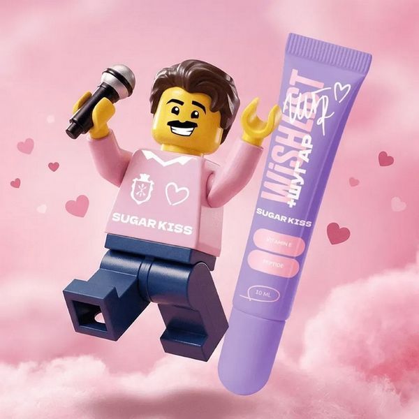 Бальзам-блиск для губ WiSHLiST Sugar Kiss Lip Gloss Balm 10 мл + Іграшка-брелок "Лего Олєга" 4823116603172 фото