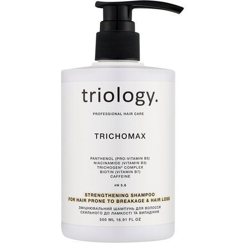 Укрепляющий шампунь для волос склонных к ломкости и выпадению Triology Trichomax Strengthening Shampoo 500 мл 4823109705357 фото