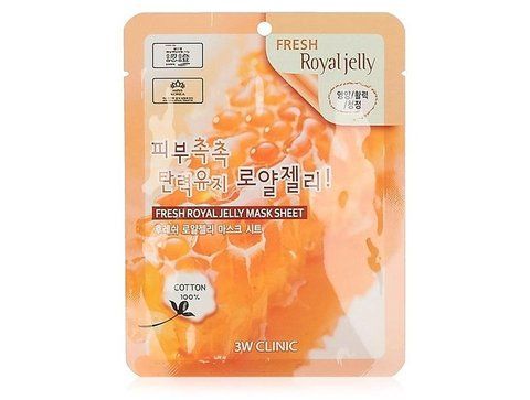 Маска тканевая с маточным молочком 3WCLINIC Fresh Royal Jelly Mask Sheet, 23 мл 8809689370044 фото