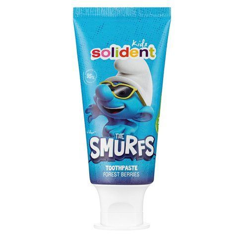 Детская натуральная зубная паста Solident Kids The Smurfth Toothpaste лесные ягоды с фтором 1000 ppm 50 мл 4823109705067 фото