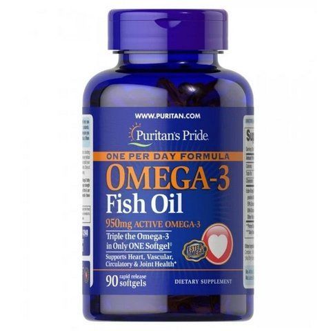 Харчова добавка Омега-3 Puritan's Pride One Per Day Omega-3 Fish Oil, 90 капсул 025077329489 фото