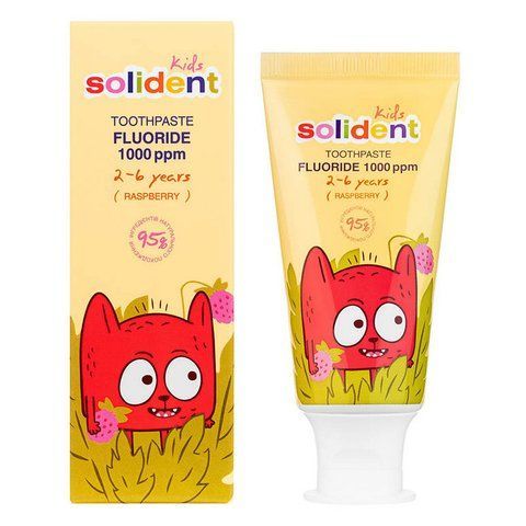 Детская зубная паста малина Solident Kids Tooth Paste, 50 мл 4823109704800 фото