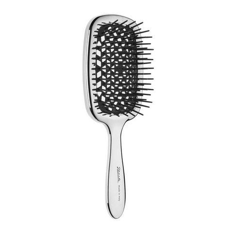 Гребінець Janeke SUPER BRUSH Срібло із чорним 8006060593362 фото