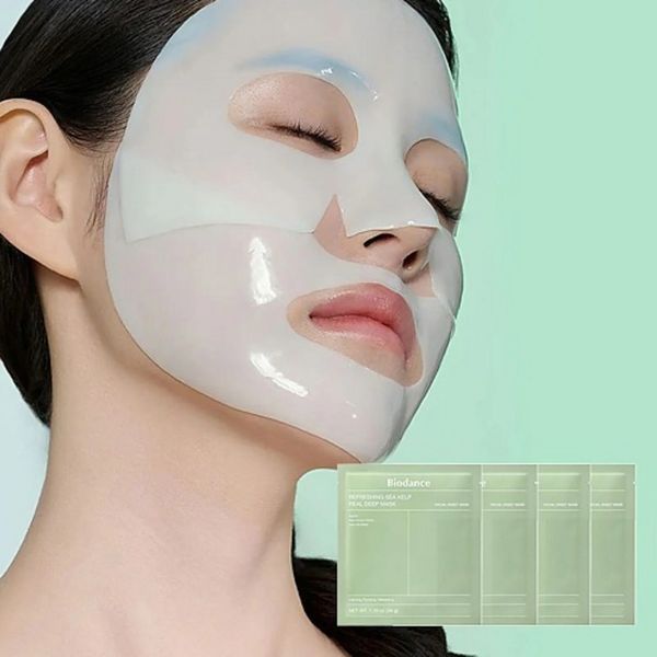 Гидрогелевая маска с морскими водорослями Biodance Refreshing Sea Kelp Real Deep Mask, 1 шт 8809937361480 фото