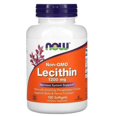 Лецитин, Lecithin, Now Foods, 1200 мг, 100 капсул 733739022103 фото