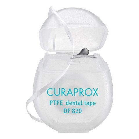 Нить межзубная Curaprox Dental Floss & Toothpicks DF 820 тефлоновая с хлоргексидином 5 м 7612412425291 фото
