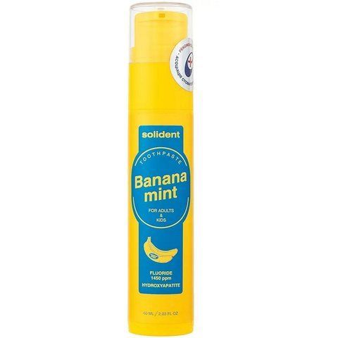 Зубная паста Solident Banana Mint Toothpaste банан-мята с фтором 1450 ppm 60 мл 4823109705241 фото