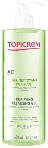 Очищающий гель для жирной чувствительной кожи Topicrem AC Purifying Cleansing Gel 400мл TPC03607 фото