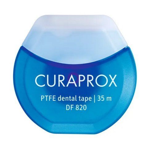 Нить межзубная тефлоновая с хлоргексидином 35 м Curaprox DF 820 7612412428254 фото