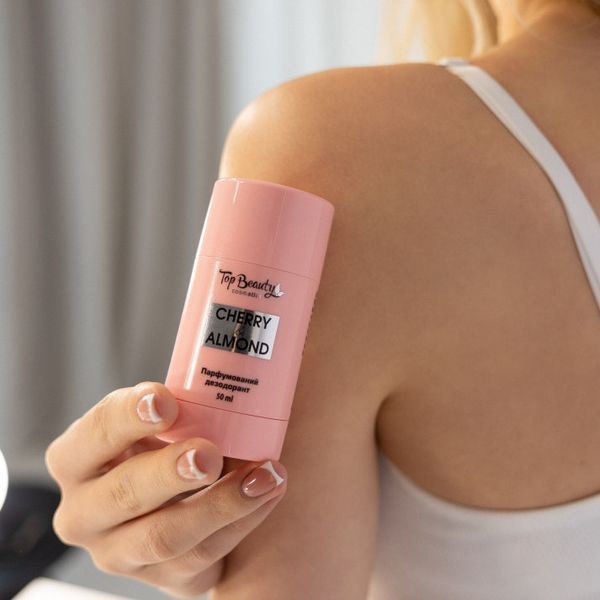 Дезодорант сухий парфумований з пробіотиком Top Beauty Cherry & Almond, 50 мл 4823122900531 фото