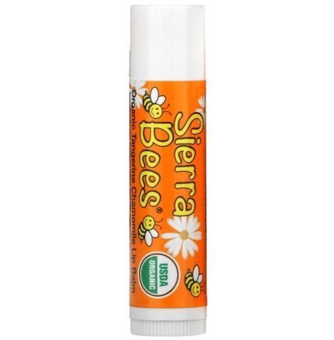 Бальзам для губ Sierra Bees Organic Tangerine Chamomile Lip Balm c экстрактами мандарина и ромашки 4.25 г 898220011506 фото