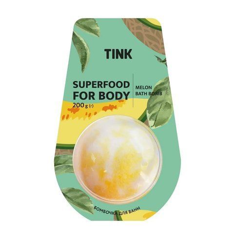 Бомбочка-гейзер для ванной Tink Superfood For Body Melon Bath Bomb 200 г 4823109402119 фото