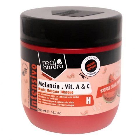 Маска для зволоження волосся Real Natura Super Hair Food Mel&acirc;ncia Vitamina A + C, 500 мл 5600493409400 фото