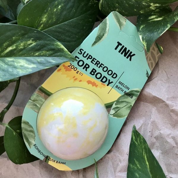 Бомбочка-гейзер для ванной Tink Superfood For Body Melon Bath Bomb 200 г 4823109402119 фото