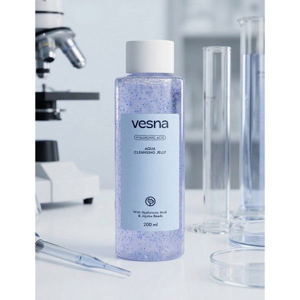 Гель-желе для умывания с гиалуроновой кислотой и гранулами жожоба Vesna Aqua Cleansing Jelly 200 мл 4820222663397 фото