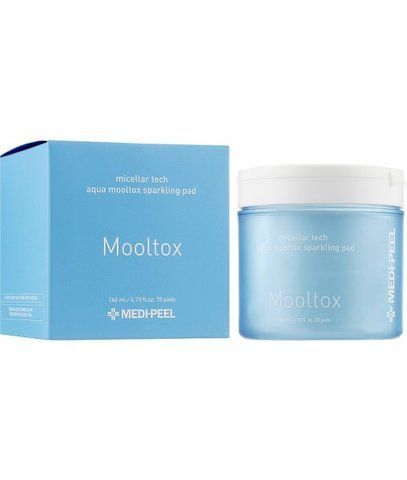 Пілінг-педи для зволоження та очищення шкіри обличчя Medi Peel Aqua Mooltox Sparkling Pad 70шт 8809409346441 фото