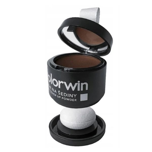 Пудра Colorwin Root Cover Up Powder для маскування сивини та відрослих коренів волосся Темно-коричнева 3,2 г 8594185050353 фото