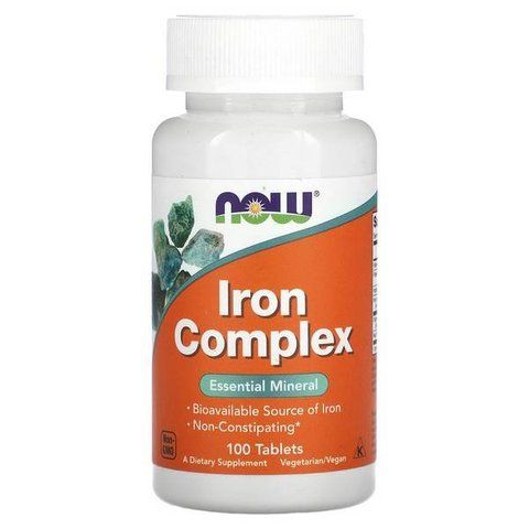 Комплекс железа NOW Foods Iron Complex, 100 таблеток 733739014412 фото