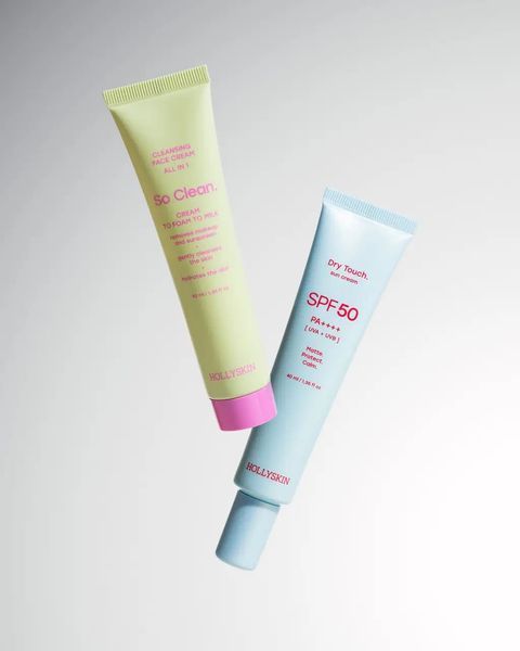 Матуючий сонцезахисний крем для обличчя HOLLYSKIN Dry Touch. SPF 50 Sun Cream 40 мл + Крем для щоденного очищення шкіри обличчя HOLLYSKIN So Clean. 40 мл 4820200425139 фото