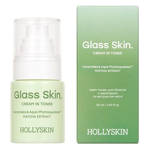 Крем-тонер для лица с церамидами и экстрактом матча HOLLYSKIN Glass Skin. Cream in Toner 50 мл 4823109706149 фото