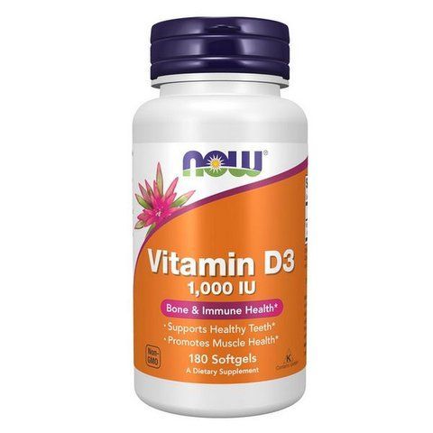 Витамин Д3 NOW Foods Vitamin D3 1000 IU, 180 фруктовых капсул 733739003577 фото
