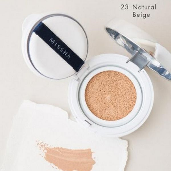 Кушон тональный Идеальное покрытие 23 Светлый беж Missha Magic Cushion Cover Lasting SPF50+ PA+++ 23 Light Beige, 15 г 8809581449299 фото