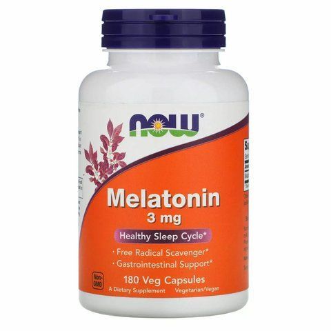 Мелатонин, Melatonin, Now Foods, 3 мг, 180 капсул 733739032577 фото