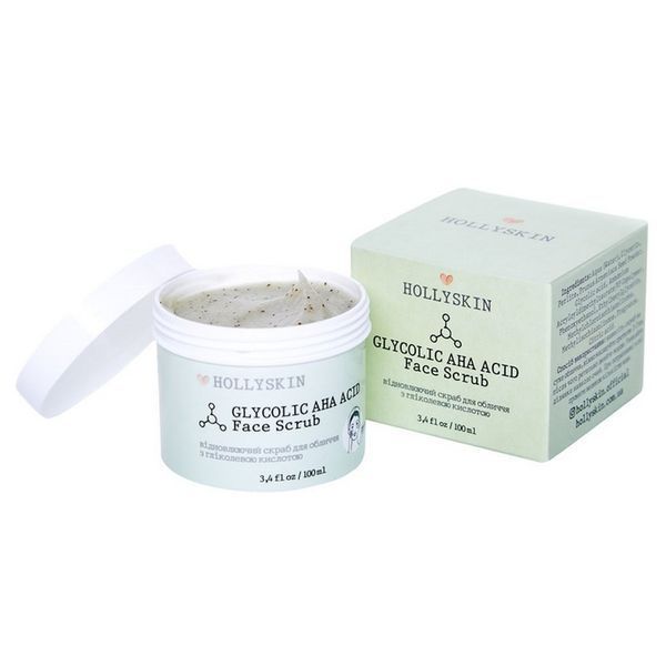 Скраб для лица с гликолевой кислотой HOLLYSKIN Glycolic AHA Acid Face Scrub, 100 мл 4823109700727 фото