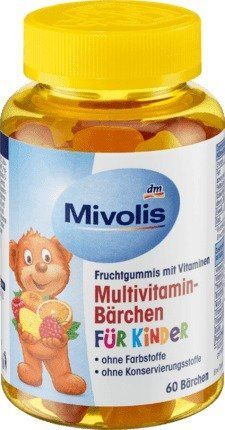 Мультвитамины для детей Mivolis Multivitamin-B&auml;rchen f&uuml;r Kinder, 60 шт 4066447249033 фото